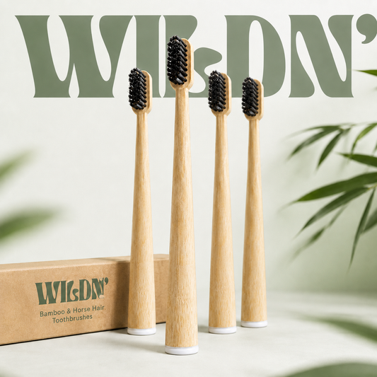 4-Pack Horse Bristle Bamboo Toothbrush